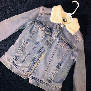 Fur denim jacket